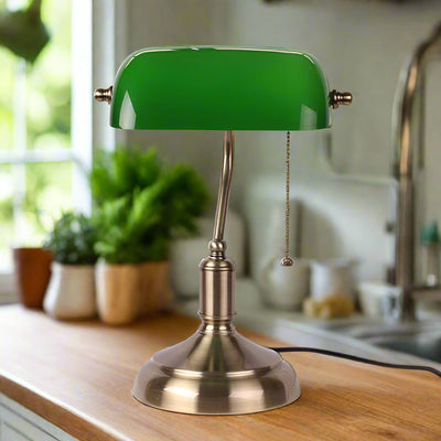 European Glass Table Lamp – Elegant Classic Design with Metal Base (E27, 16-20W)