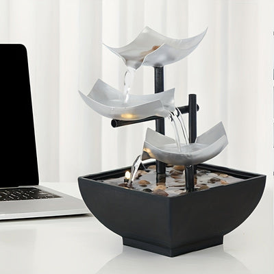 Leaf Fountain – Soothing Water Feature with Gentle LED Lighting