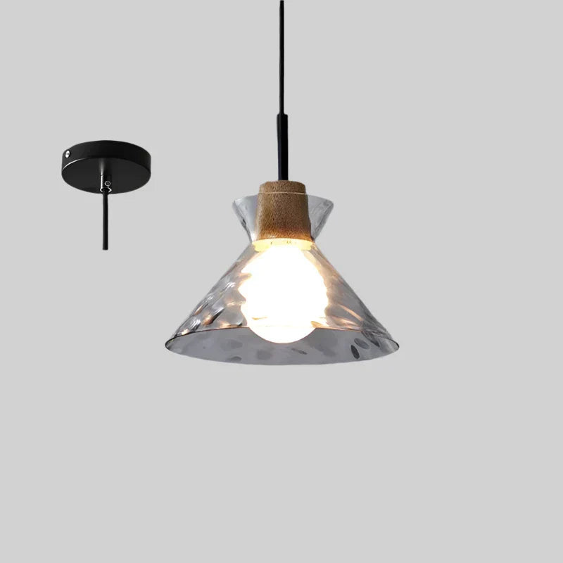 Japanese Minimalist Chandelier – Timeless Elegance in Glass & Iron