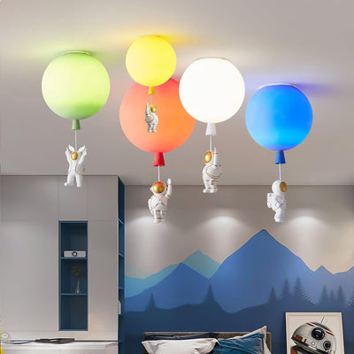 Fateh Modern Moon & Astronaut LED Ceiling Light – Whimsical Space-Themed Lamp
