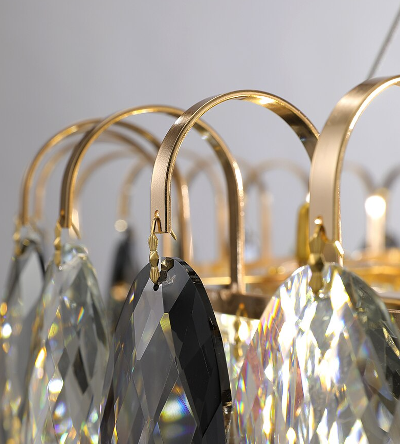Luxury K9 Crystal Chandelier – Elegant Rose Gold Design & Dimmable LED