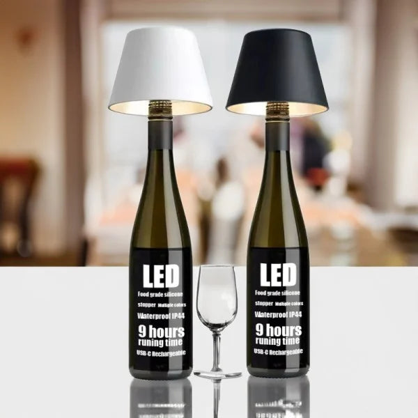 Wine Bottle Table Light – Portable LED Lamp with Touch Dimmer & USB-C Charging