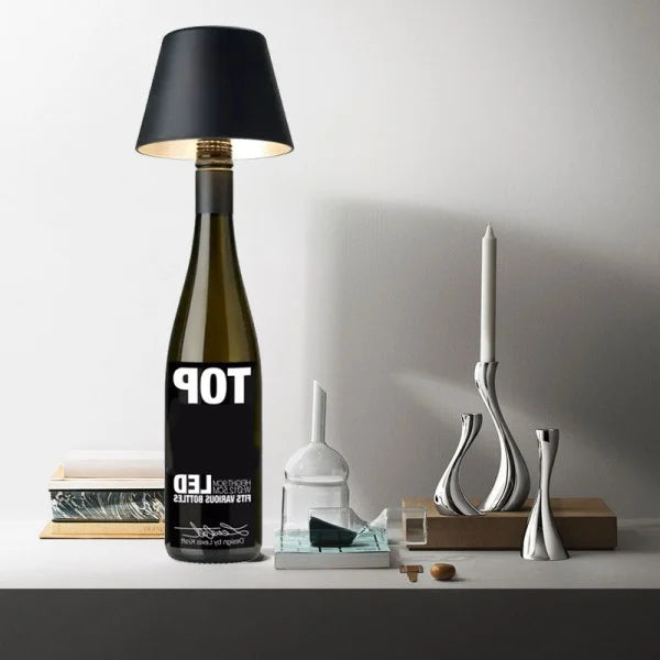 Wine Bottle Table Light – Portable LED Lamp with Touch Dimmer & USB-C Charging