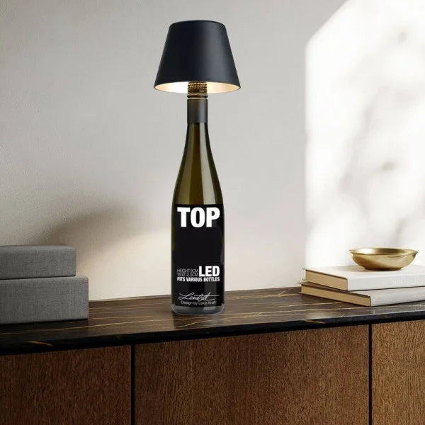 Wine Bottle Table Light – Portable LED Lamp with Touch Dimmer & USB-C Charging