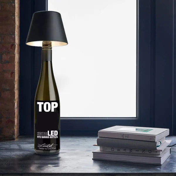 Wine Bottle Table Light – Portable LED Lamp with Touch Dimmer & USB-C Charging