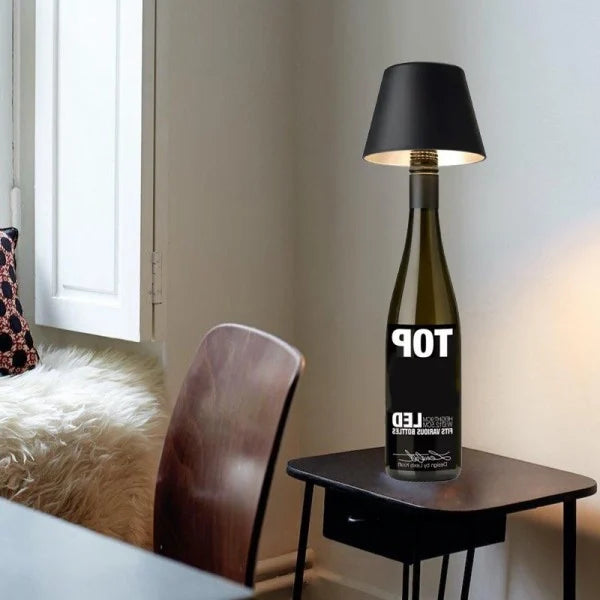 Wine Bottle Table Light – Portable LED Lamp with Touch Dimmer & USB-C Charging