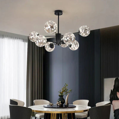 NobleLuminance Glass Ball Chandelier – Timeless Elegance for Luxurious Interiors