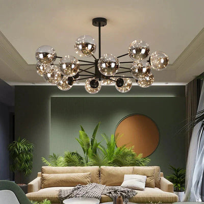NobleLuminance Glass Ball Chandelier – Timeless Elegance for Luxurious Interiors