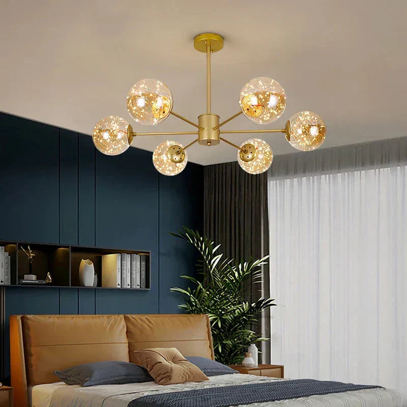 NobleLuminance Glass Ball Chandelier – Timeless Elegance for Luxurious Interiors