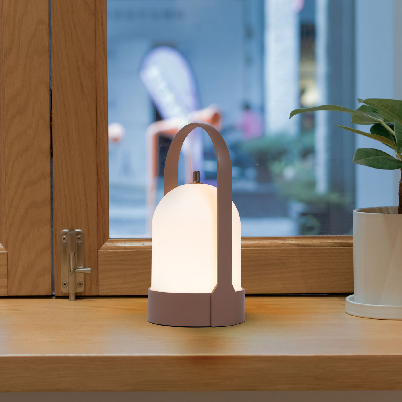 Modern Rechargeable LED Lantern – Wireless Touch-Dimmable Table Lamp
