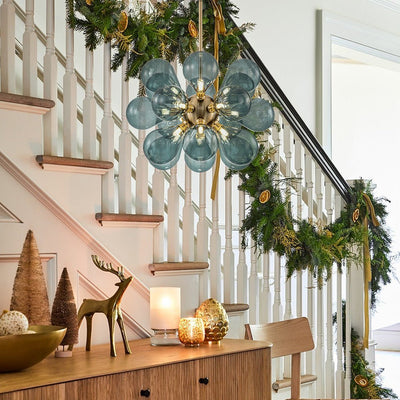Blue Bubble Chandelier – Whimsical Glass Globe Cluster Light