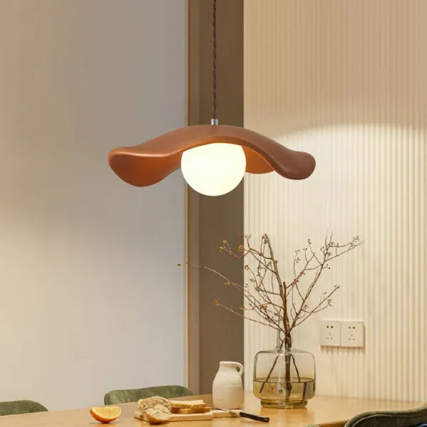 Wabi-Sabi Lotus Leaf Pendant Light – Minimalist Elegance for Dining Spaces