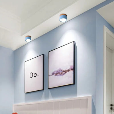 Nordic Cylinder LED Ceiling Light – Minimalist Flush Mount for Modern Hallways