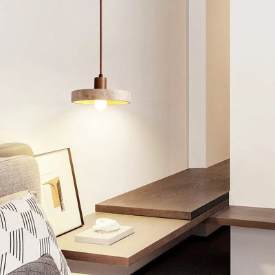 Vintage Wabi-Sabi Stone Pendant Light – Natural Elegance with Warm LED Glow