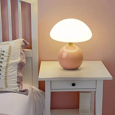 French Cream Mushroom Lamp – Bauhaus-Inspired LED Table Light (Adjustable 3-Colour)