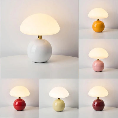 French Cream Mushroom Lamp – Bauhaus-Inspired LED Table Light (Adjustable 3-Colour)