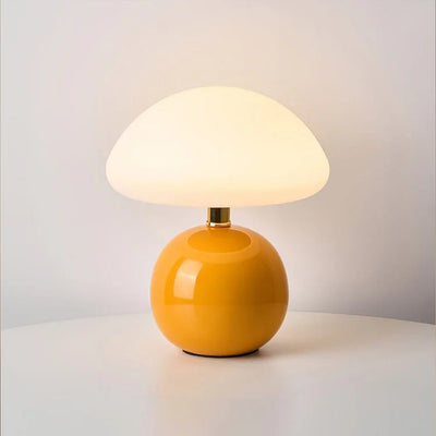French Cream Mushroom Lamp – Bauhaus-Inspired LED Table Light (Adjustable 3-Colour)