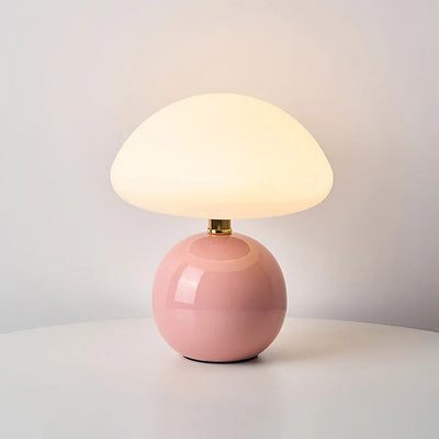 French Cream Mushroom Lamp – Bauhaus-Inspired LED Table Light (Adjustable 3-Colour)
