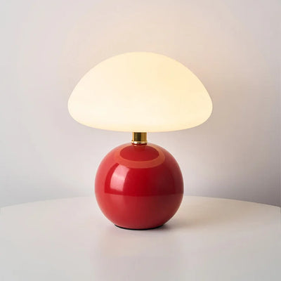 French Cream Mushroom Lamp – Bauhaus-Inspired LED Table Light (Adjustable 3-Colour)