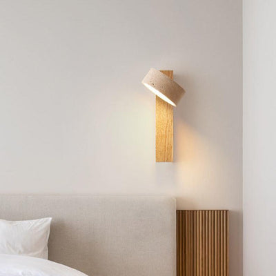 Wabi-Sabi Off-White Travertine Wall Lamp – Minimalist Elegance in Natural Form