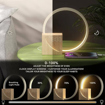 Touch Control Bedside Alarm Clock Light – Elegant & Adjustable Wake-Up Lamp