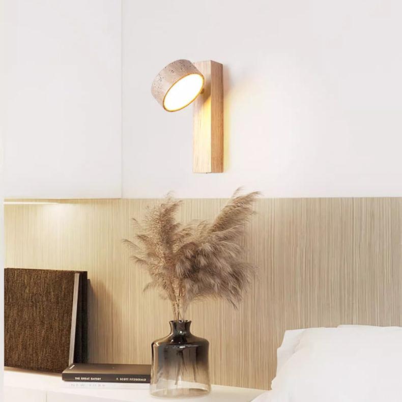 Wabi-Sabi Off-White Travertine Wall Lamp – Minimalist Elegance in Natural Form