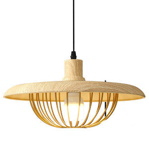 Imitation Wood Grain Pendant Light – Nordic-Style Hanging Lamp for Rustic Interiors