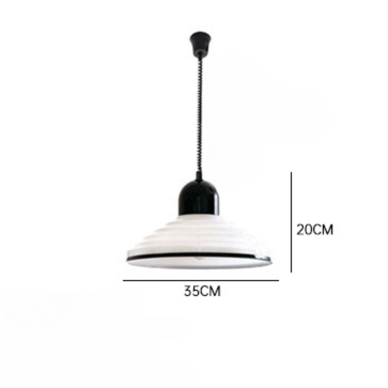 French Cream Wind Glass Pendant Light – Elegant Warm Glow Hanging Lamp (E27)