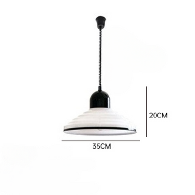 French Cream Wind Glass Pendant Light – Elegant Warm Glow Hanging Lamp (E27)