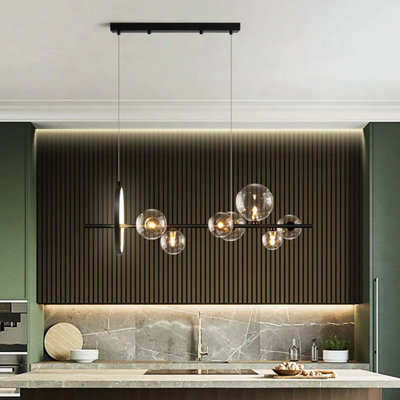 Bubble Glass Chandelier – Unique Transparent Floating Light Fixture (G4, Adjustable 150cm)