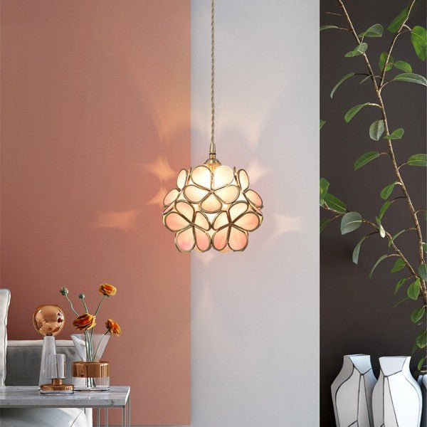 Petal Glass Pendant Light – Elegant Floral-Inspired Hanging Lamp (E27, Adjustable 150cm)