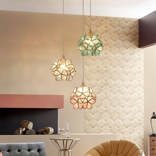 Petal Glass Pendant Light – Elegant Floral-Inspired Hanging Lamp (E27, Adjustable 150cm)