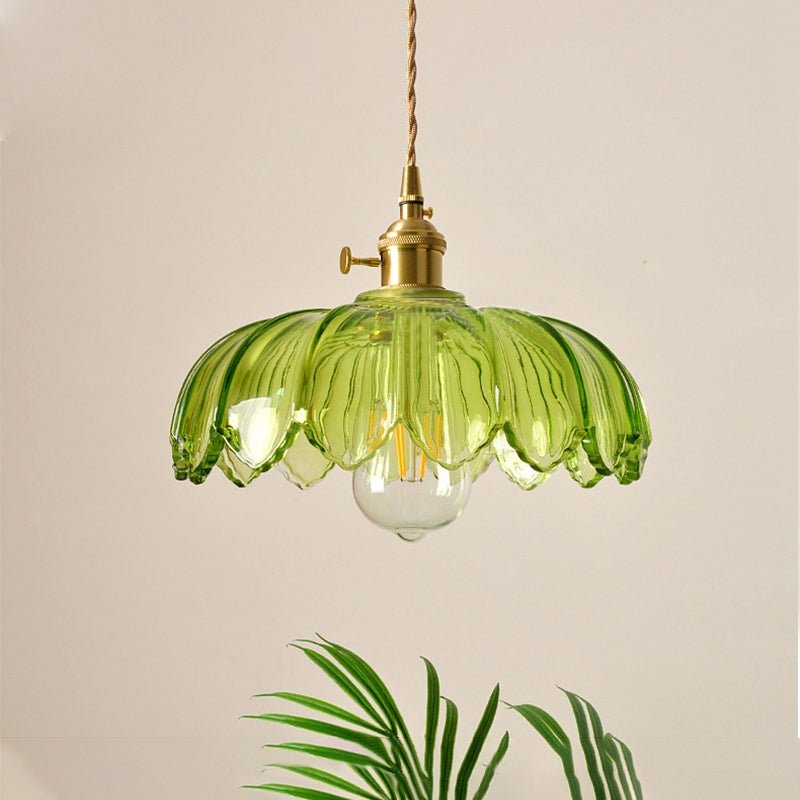 High-Transparency Glass & Copper Pendant Light – Elegant, Romantic Illumination
