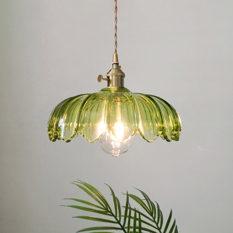 High-Transparency Glass & Copper Pendant Light – Elegant, Romantic Illumination