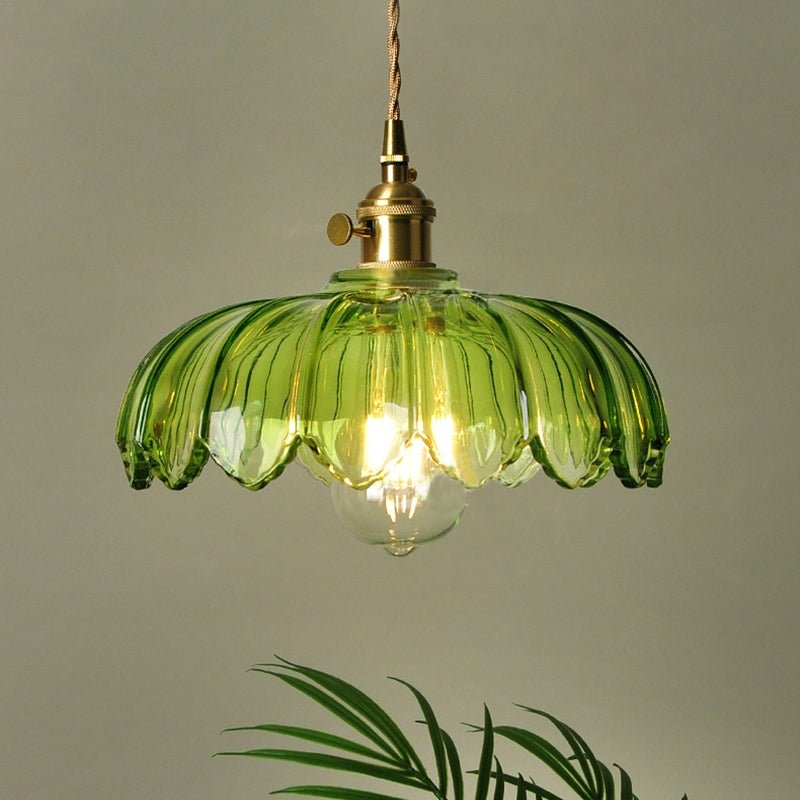High-Transparency Glass & Copper Pendant Light – Elegant, Romantic Illumination