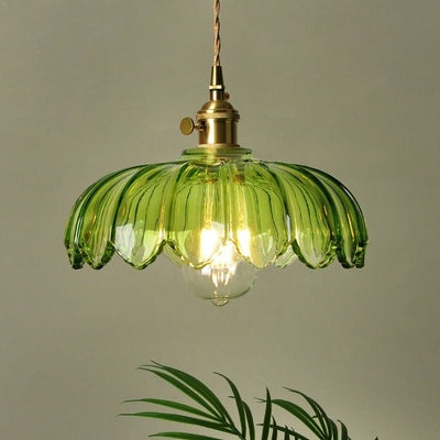 High-Transparency Glass & Copper Pendant Light – Elegant, Romantic Illumination