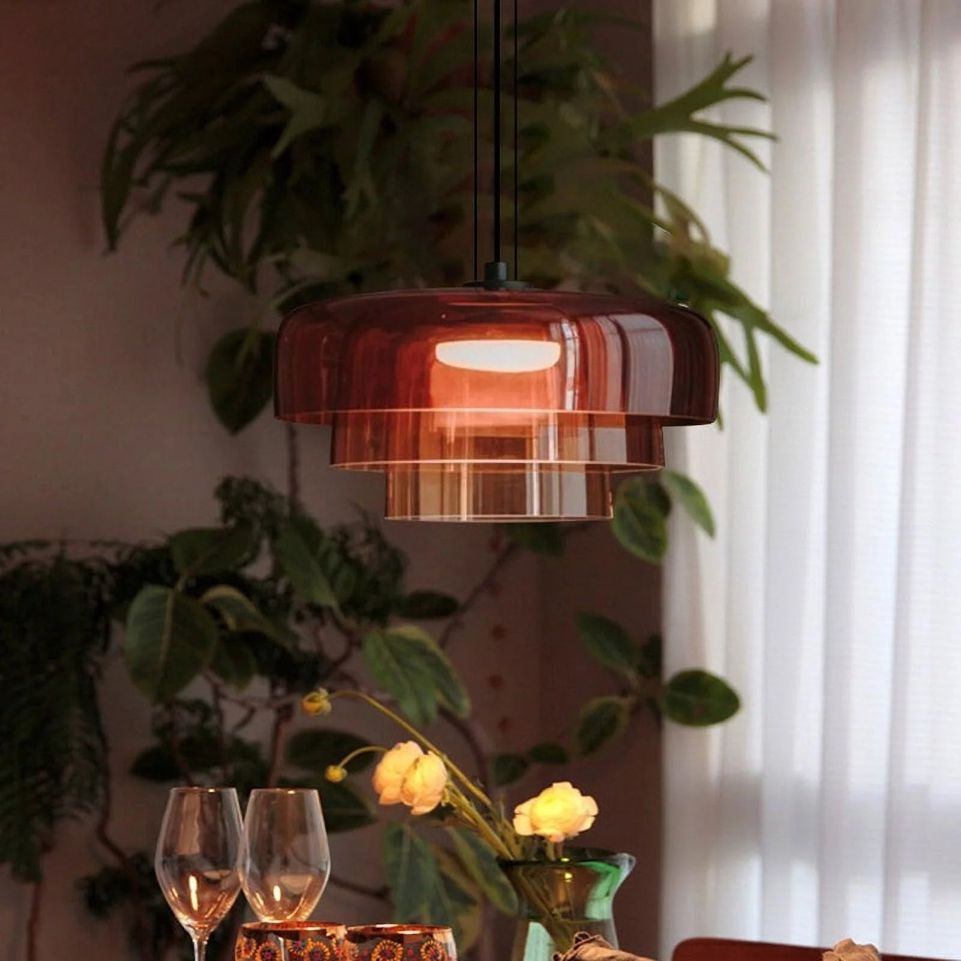 Modern Glass Pendant Light – Stylish Handcrafted Hanging Lamp for Kitchen & Dining Areas