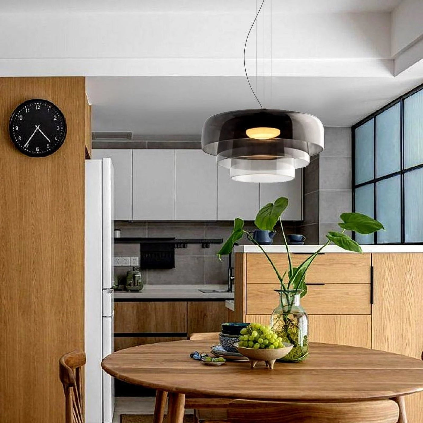 Glass Ceiling Light – Vintage-Inspired Hanging Pendant with Warm LED Glow (40W, Adjustable)