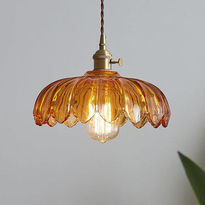 High-Transparency Glass & Copper Pendant Light – Elegant, Romantic Illumination