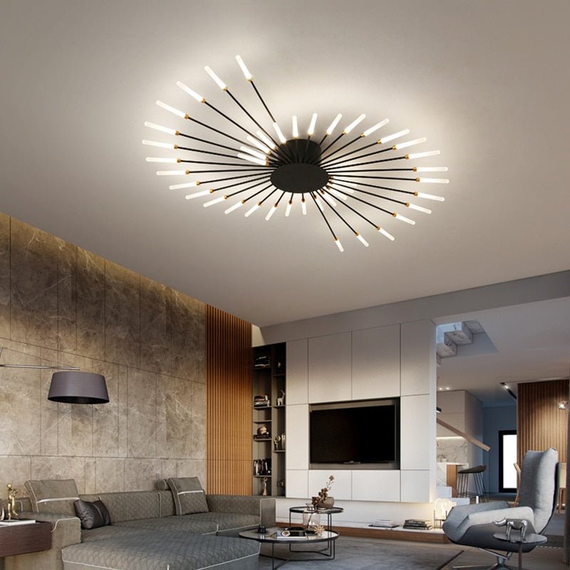 Glory Luxury Chandelier – Modern Firework-Inspired LED Light (Dimmable Option)