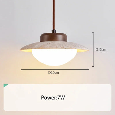 Vintage LED Chandelier – A Timeless Fusion of Stone & Wood