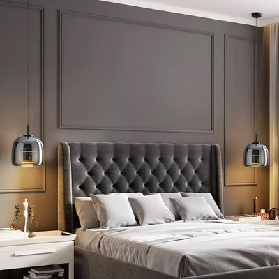 Nordic Black Glass Pendant Light – Sleek & Luxurious LED Chandelier