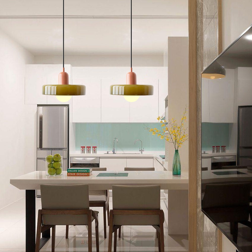 Bauhaus Pendant Light – A Timeless Fusion of Stained Glass & Modern Functionality
