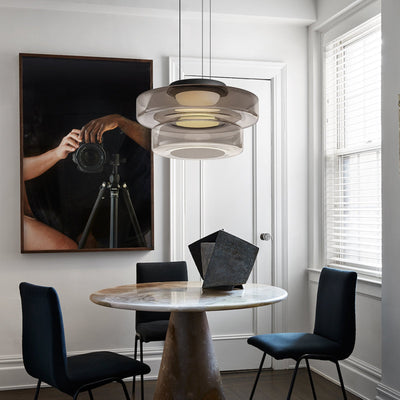 Moon Pendant Light – Elegant Glass Hanging Lamp with Adjustable Suspension (12W LED, Warm Light)