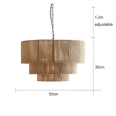 Rustic Rope Pendant Light – Handcrafted Metal & Natural Fibre Lamp