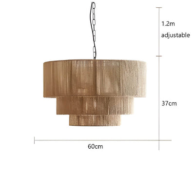 Rustic Rope Pendant Light – Handcrafted Metal & Natural Fibre Lamp