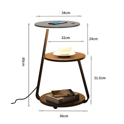 Modern Side Table – Durable Steel Frame with Stone or Wood Finish
