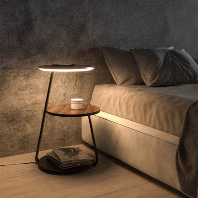 Modern Side Table – Durable Steel Frame with Stone or Wood Finish