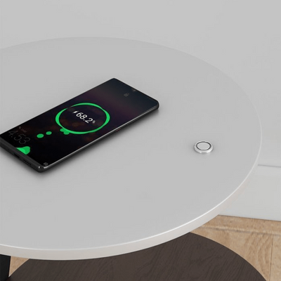 Modern Side Table – Durable Steel Frame with Stone or Wood Finish