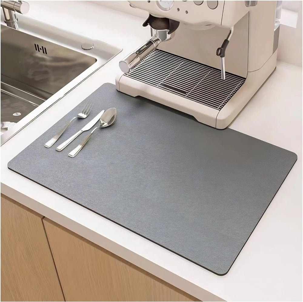 Quick-Drying Dish Mat – Ultra-Absorbent Diatomite for a Clean and Organized Kitchen